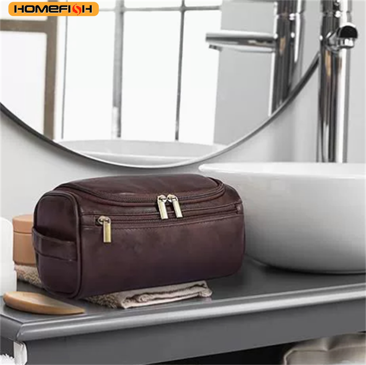 HOMEFISH Men PU Vintage Luxury - Luxury Skincare Containers reseña y precio