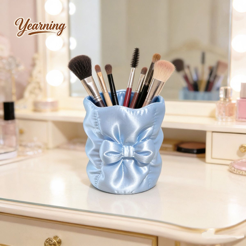 Luxury Round Bow Silk Makeup B - Luxury Skincare Containers reseña y precio