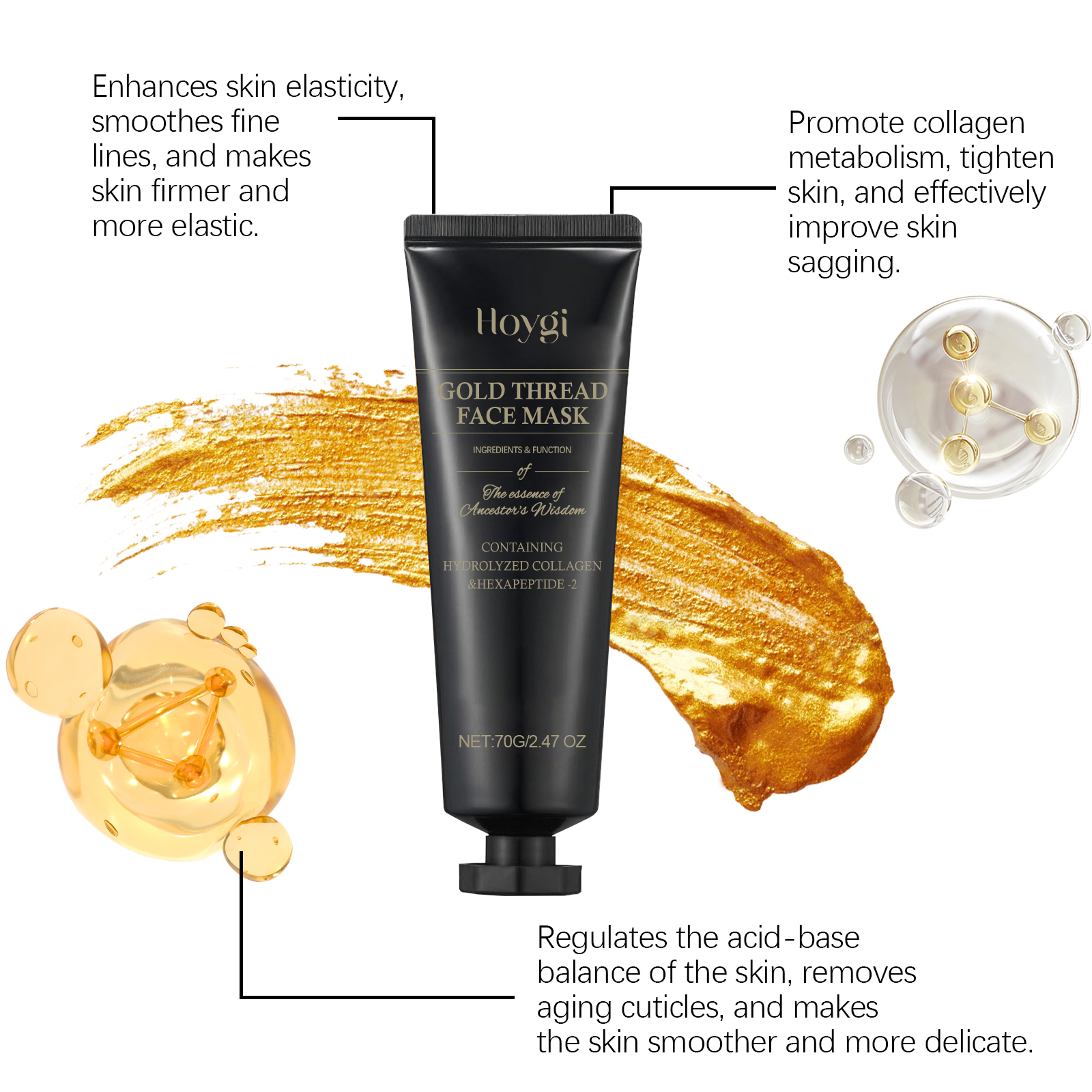 HOYGI 24K Gold Peeling Face Ma - Luxury Skincare Treatments reseña y precio