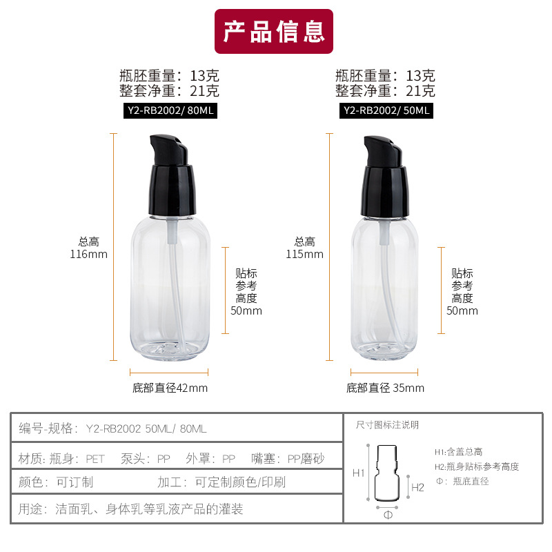 Luxury 50ml 80ml Green Clear B - Luxury Skincare Bottles reseña y precio
