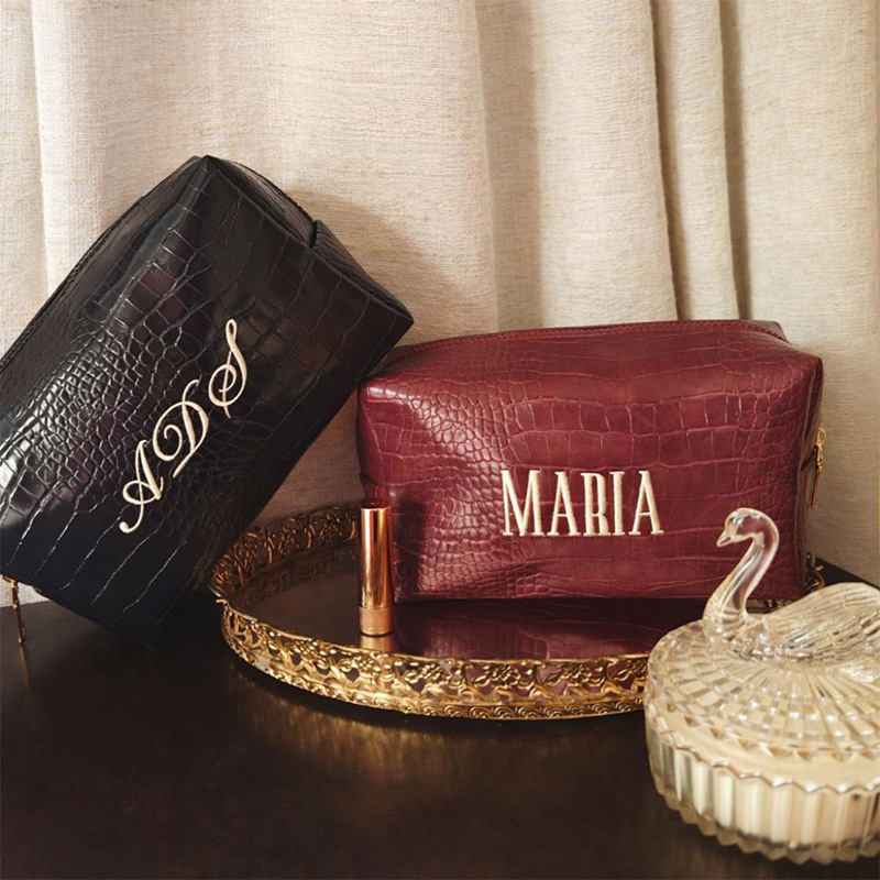 Embroidered Croc Makeup Bag Pe - Luxury Skincare Accessories reseña y precio